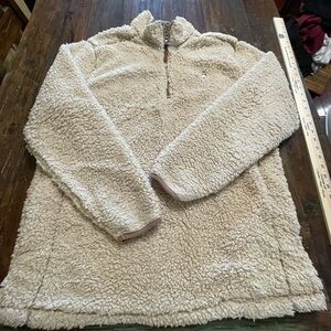 The Southern Shirt Company Cream Sherpa 1/4 Zip Sweater